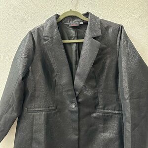 Joan Rivers Black Shimmer 1XP Red Carpet Blazer Metallic Sparkle Unworn